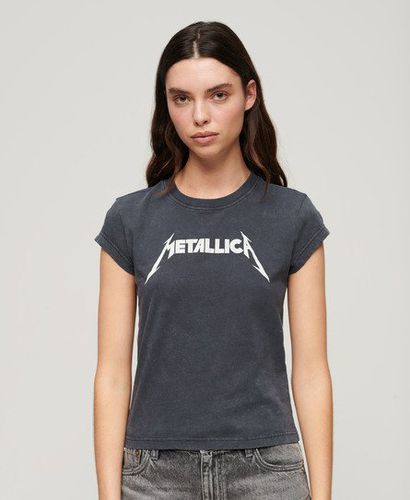 Women's Metallica x Cap Sleeve Band T-Shirt / Mid Merch - Size: 10 - Superdry - Modalova
