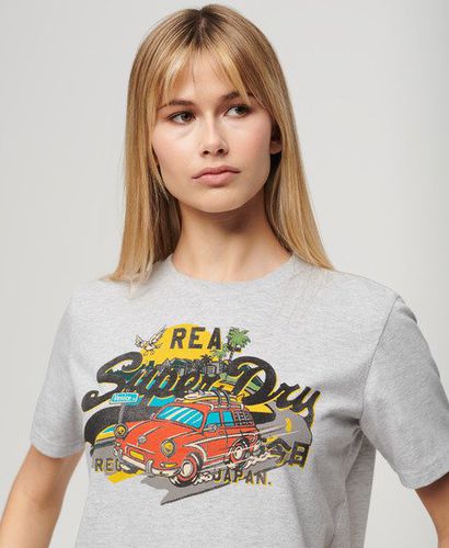 Damen Lässiges LA T-Shirt mit Farblich Abgestimmter Grafik - Größe: 40 - Superdry - Modalova