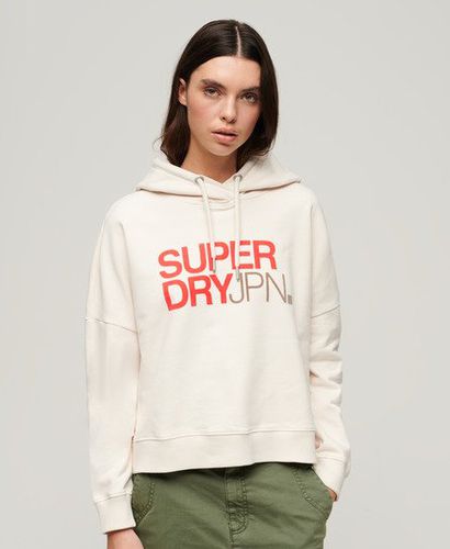 Women's Sportswear Logo Boxy Hoodie Cream / Rice White - Size: 12 - Superdry - Modalova