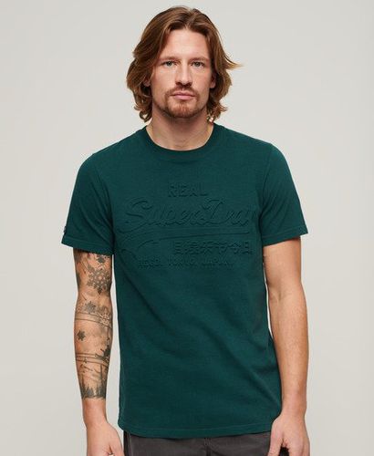 Men's Embossed Vintage Logo T-Shirt Green / Dark Pine Green - Size: L - Superdry - Modalova