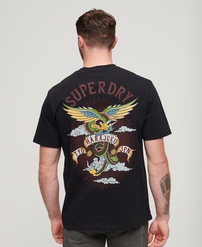 Men's Tattoo Graphic Loose Fit T-Shirt Black - Size: L - Superdry - Modalova