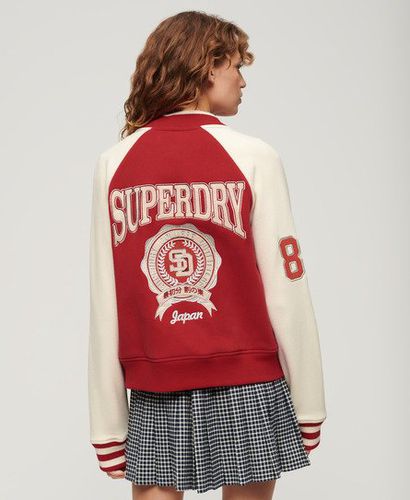 Damen College Bomberjacke aus Jersey mit Grafik - Größe: 36 - Superdry - Modalova