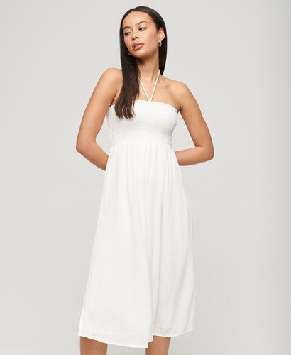 Women's Smocked Midi Beach Dress White / Off White - Size: 10 - Superdry - Modalova