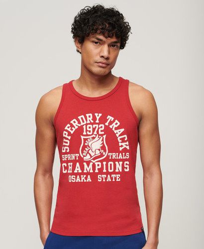 Men's Track & Field Athletic Graphic Vest Top Red / Ferra Red Marl - Size: M - Superdry - Modalova