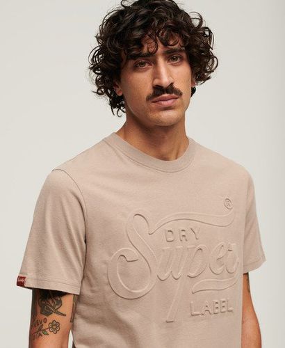 Men's Embossed Archive Graphic T-Shirt Beige / Deep Beige Slub - Size: Xxxl - Superdry - Modalova