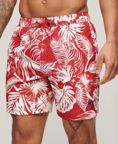Men's Recycled Hawaiian Print 17-inch Swim Shorts / Luna Dark - Size: L - Superdry - Modalova