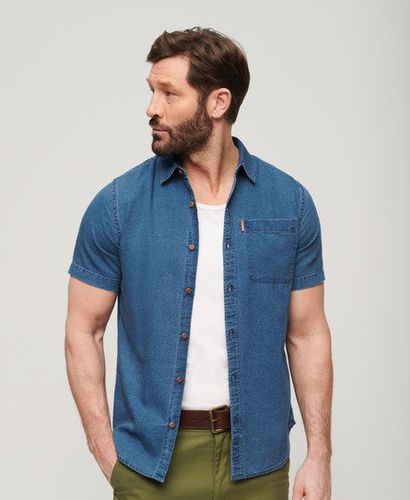 Men's Vintage Loom Short Sleeve Shirt Blue / Heavy Rinse Wash - Size: Xxl - Superdry - Modalova