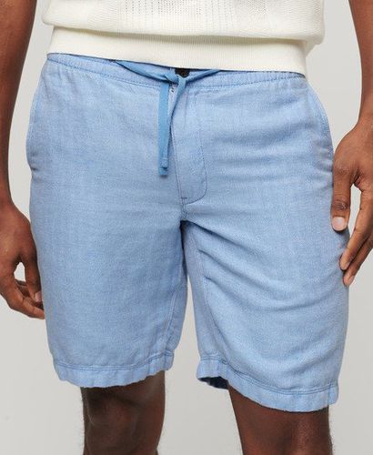 Men's Drawstring Linen Shorts Light Blue / Blue/Optic - Size: L - Superdry - Modalova