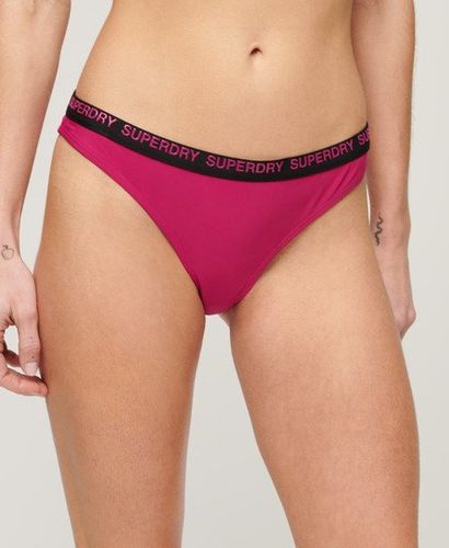 Women's Elastic Cheeky Bikini Briefs Pink / Logan Pink - Size: 16 - Superdry - Modalova