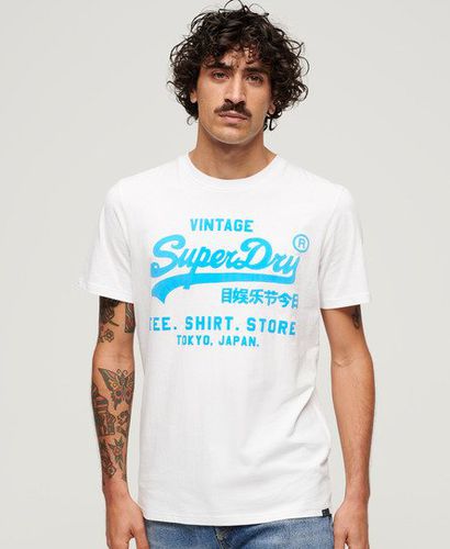 Men's Neonfarbenes T-Shirt mit Vintage-Logo - Größe: S - Superdry - Modalova