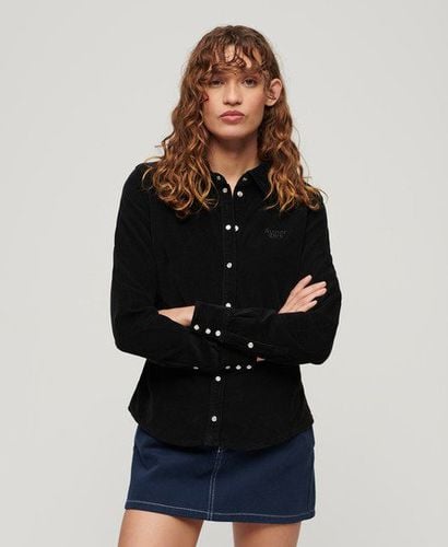 Women's Cord Western Shirt Black / Washed Black - Size: 10 - Superdry - Modalova