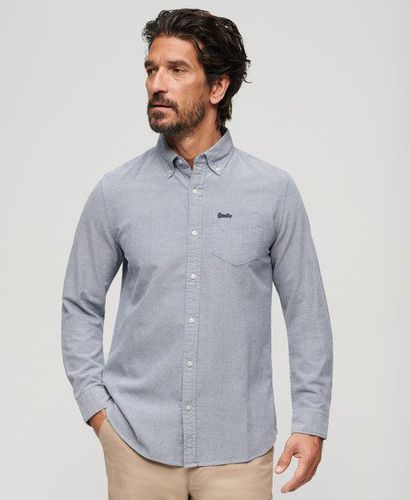 Men's Long Sleeve Oxford Shirt Navy - Size: L - Superdry - Modalova