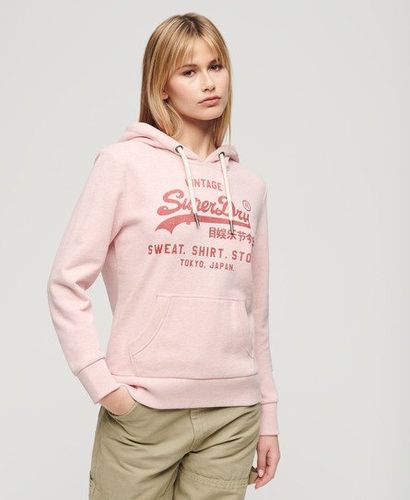 Women's Classic Heritage Hoodie Pink / Somon Pink Marl - Size: 10 - Superdry - Modalova