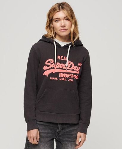 Women's Neon Graphic Hoodie Black / Bison Black - Size: 10 - Superdry - Modalova