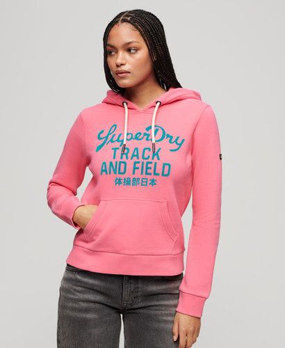 Women's Varsity Flocked Graphic Hoodie / Fluro - Size: 12 - Superdry - Modalova