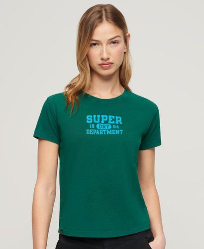 Women's Super Athletics Fitted T-Shirt Green / Storm Green - Size: 10 - Superdry - Modalova