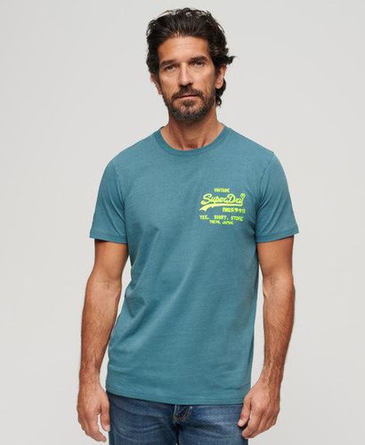 Men's Neon Vintage Logo T-Shirt / Hydro - Size: L - Superdry - Modalova