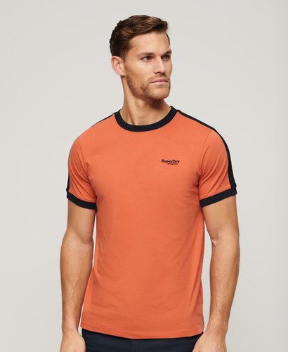 Men's Essential Logo Retro T-Shirt Orange / Mango Orange/Eclipse Navy - Size: L - Superdry - Modalova