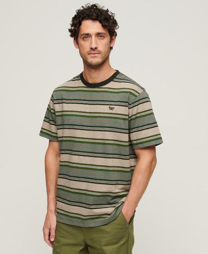 Men's Relaxed Stripe T-Shirt Green / Green Stripe - Size: L - Superdry - Modalova