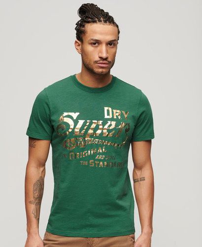 Herren Workwear T-Shirt mit Metallic-Grafik - Größe: L - Superdry - Modalova