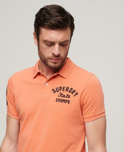 Men's Superstate Polo Shirt Orange / Sunburst Coral - Size: XL - Superdry - Modalova