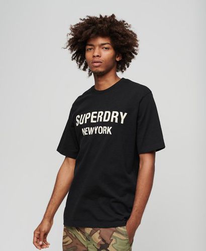 Men's Lightweight Logo Print Luxury Sport Loose T-Shirt, Black and White, Size: S - Superdry - Modalova