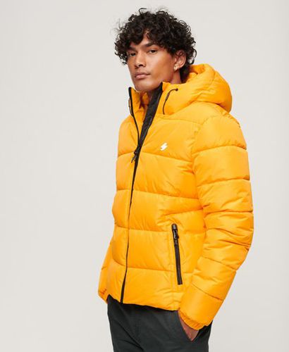 Men's Hooded Sports Puffer Jacket Yellow / Saffron Yellow - Size: L - Superdry - Modalova
