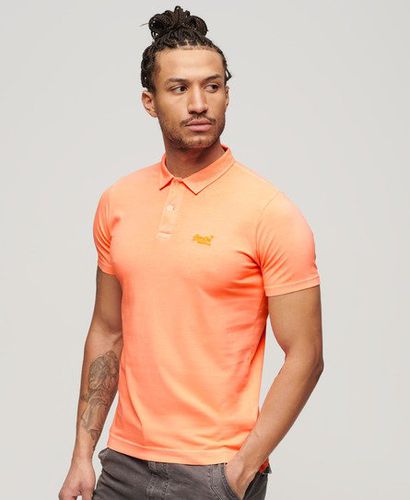 Men's Essential Logo Neon Jersey Polo Shirt Orange / Dry Fluro Orange - Size: L - Superdry - Modalova