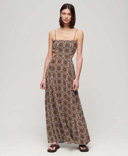 Women's Sheered Back Maxi Dress Brown / Harriot Brown Print - Size: 14 - Superdry - Modalova