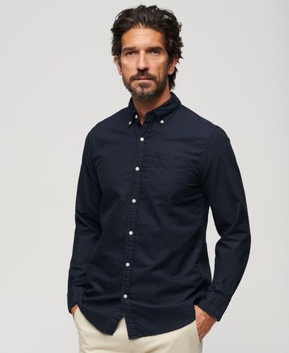 Men's Organic Cotton Long Sleeve Oxford Shirt / Eclipse - Size: Xxl - Superdry - Modalova