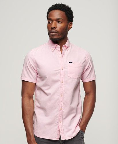 Men's Oxford Short Sleeve Shirt Pink / City Pink - Size: L - Superdry - Modalova