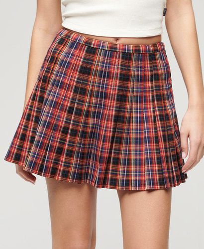 Women's Mid Rise Check Mini Skirt Red / Red Blue Yellow Check - Size: 10 - Superdry - Modalova