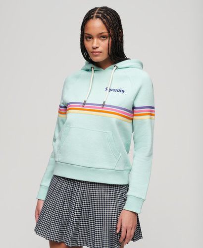 Women's Rainbow Stripe Logo Hoodie / Grey - Size: 14 - Superdry - Modalova