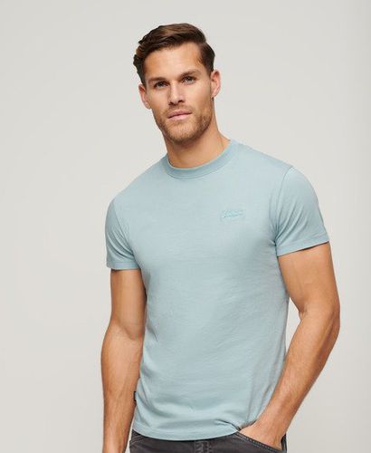 Men's Organic Cotton Essential Logo Embroidered T-Shirt Blue / Powder Blue - Size: Xxxl - Superdry - Modalova