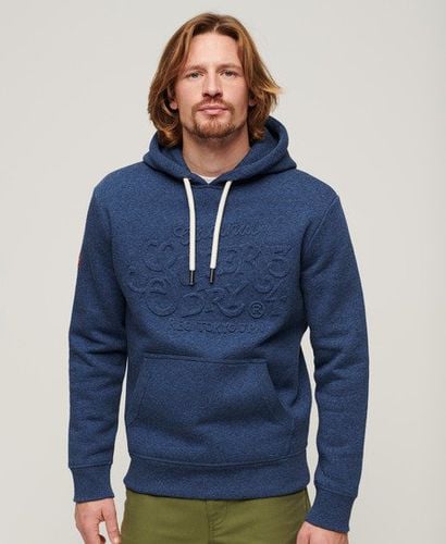 Men's Embossed Archive Graphic Hoodie Blue / Bright Blue Marl - Size: S - Superdry - Modalova