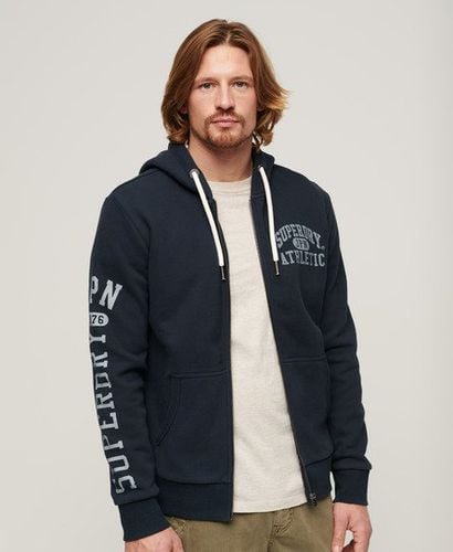 Men's Athletic College Graphic Zip Hoodie Navy / Eclipse Navy - Size: M - Superdry - Modalova