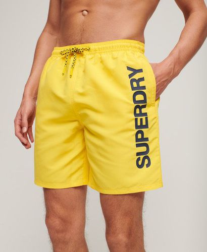 Men's Sport Graphic 17-inch Recycled Swim Shorts Yellow / Cyber Yellow - Size: L - Superdry - Modalova