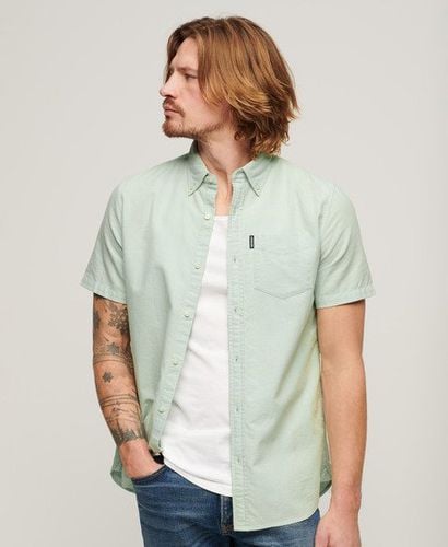 Mens Classic Oxford Short Sleeve Shirt, Light Green, Size: M - Superdry - Modalova