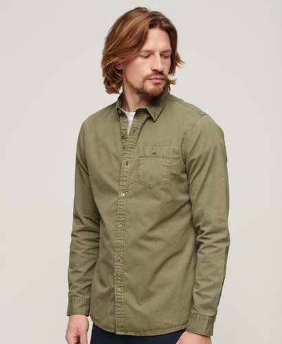 Men's The Merchant Store - Long Sleeved Shirt Khaki / Light Khaki Green - Size: M - Superdry - Modalova