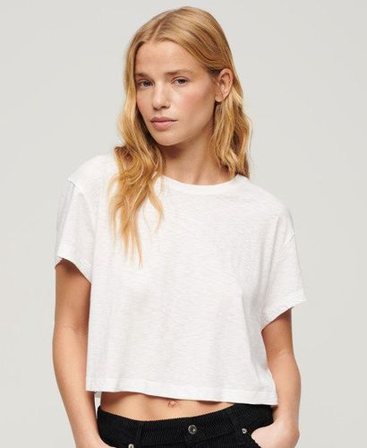 Women's Slouchy Cropped T-Shirt / Optic - Size: 8 - Superdry - Modalova