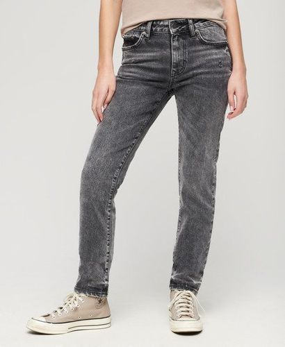 Women's Organic Cotton Mid Rise Slim Jeans Black / Echo Black - Size: 26/30 - Superdry - Modalova