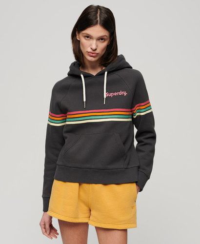 Women's Rainbow Stripe Logo Hoodie / Washed - Size: 8 - Superdry - Modalova