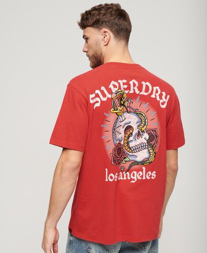 Men's Tattoo Graphic Loose Fit T-Shirt Red / Soda Pop Red - Size: M - Superdry - Modalova