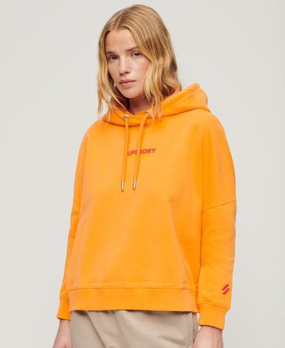 Women's Sportswear Logo Boxy Hoodie Orange / Pop Orange - Size: 14 - Superdry - Modalova