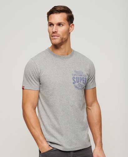 Men's Copper Label Chest Graphic T-Shirt Grey / Ash Grey Marl - Size: L - Superdry - Modalova