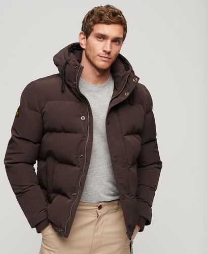 Men's Everest Short Hooded Puffer Jacket Brown / Dark Brown - Size: XL - Superdry - Modalova