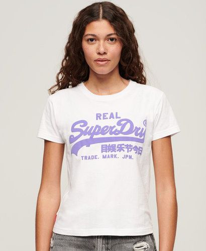 Women's Neon Graphic Fitted T-Shirt / Optic - Size: 12 - Superdry - Modalova