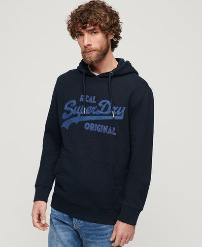 Men's Embroidered Long Sleeved Hoodie Navy / Eclipse Navy - Size: L - Superdry - Modalova