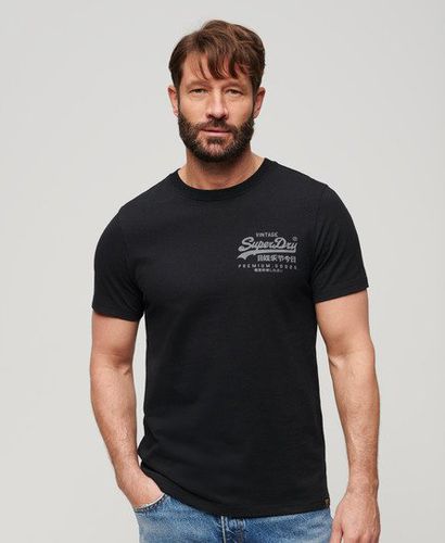 Men's Vintage Logo Heritage Chest T-Shirt Black / Nero Black Marl - Size: L - Superdry - Modalova
