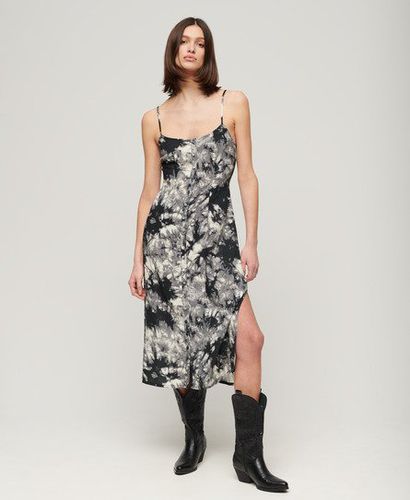 Women's Printed Button-Up Cami Midi Dress / Grunge Tie Dye Print - Size: 10 - Superdry - Modalova